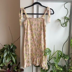 Audrey smocked floral dress